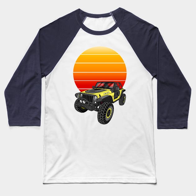 Jeep Wrangler Trailcat 4x4 Baseball T-Shirt by Guyvit